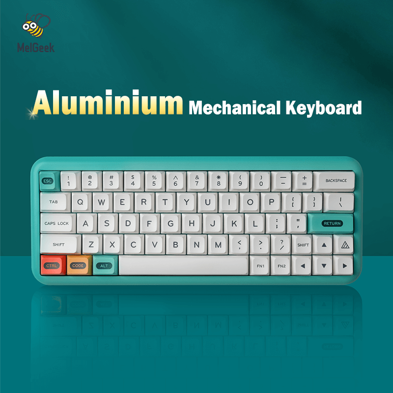 MelGeek Mojo Aluminum 60% Hotswapple RGB 5.2 Bluetooth Wireless &Wired Mechanical Keyboard