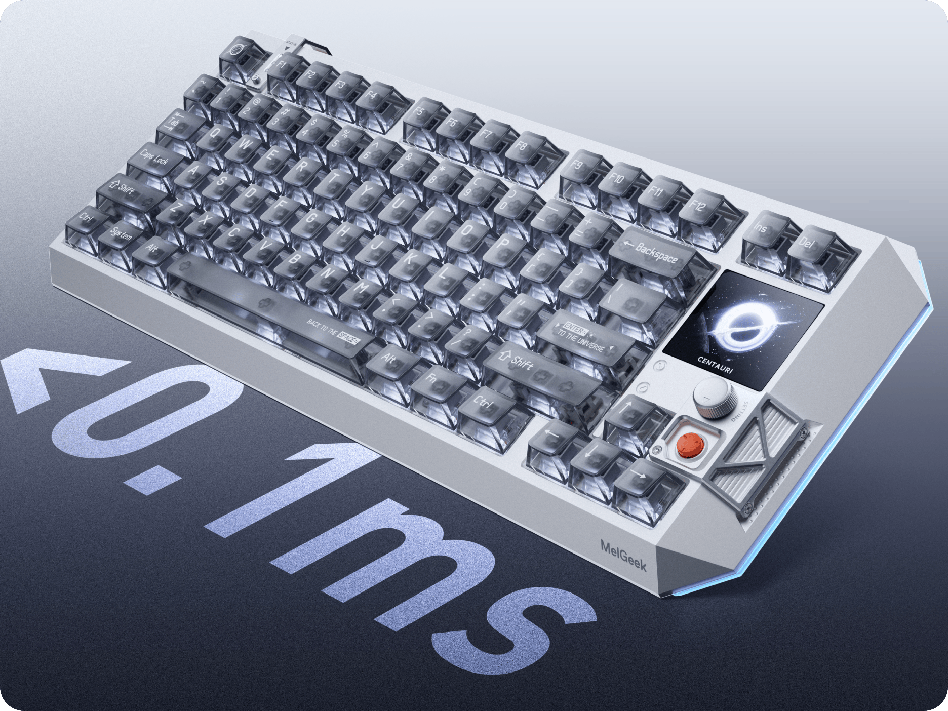 Latency stability keyboard close-up