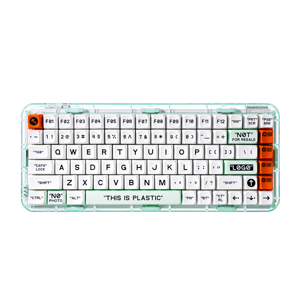 MelGeek Mojo84 プラスチック シースルー、カスタム & プログラム可能 