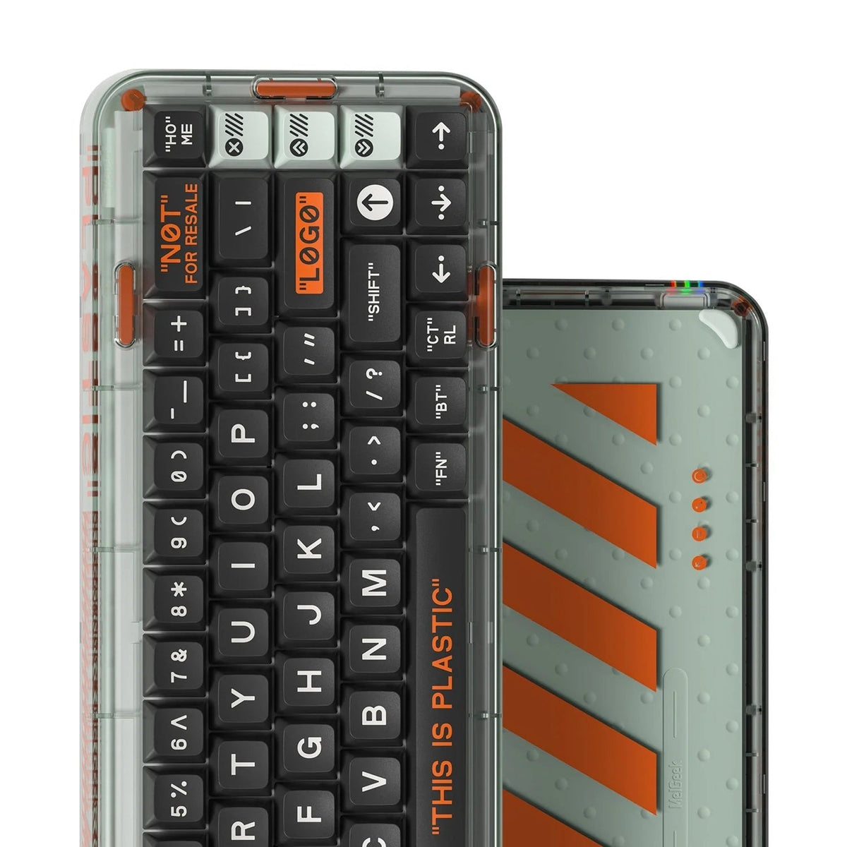 MelGeek Mojo68 プラスチック シースルー、カスタム & プログラム可能 