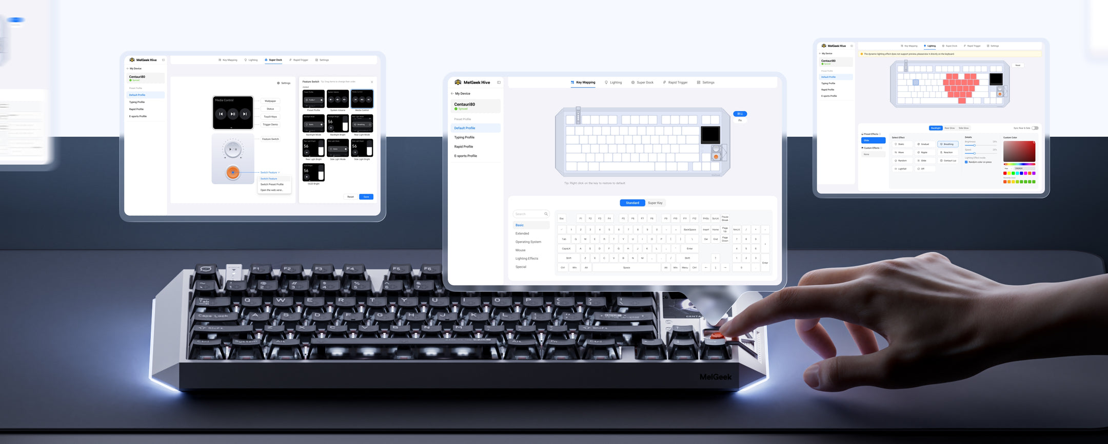 MelGeek Hive Driver software interface for Centauri keyboard settings