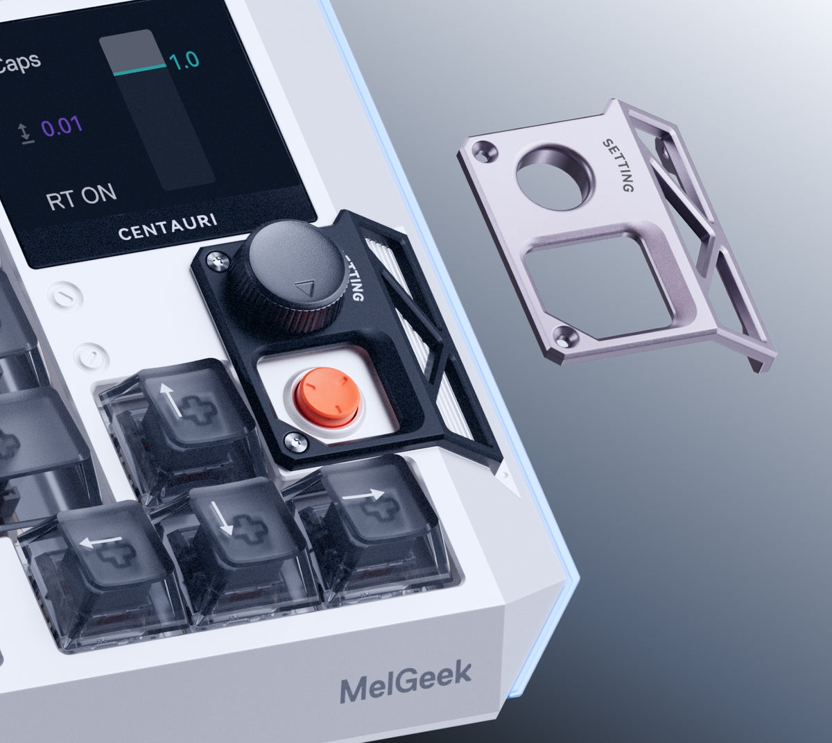 Knob and press-button control-system animation