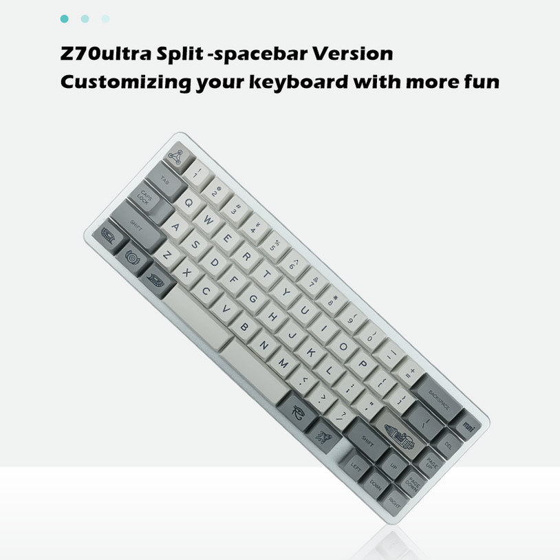 MelGeek Z70Ultra Custom 65% intercambiable en caliente con kit de teclado mecánico de aluminio RGB con 67 teclas 68 teclas