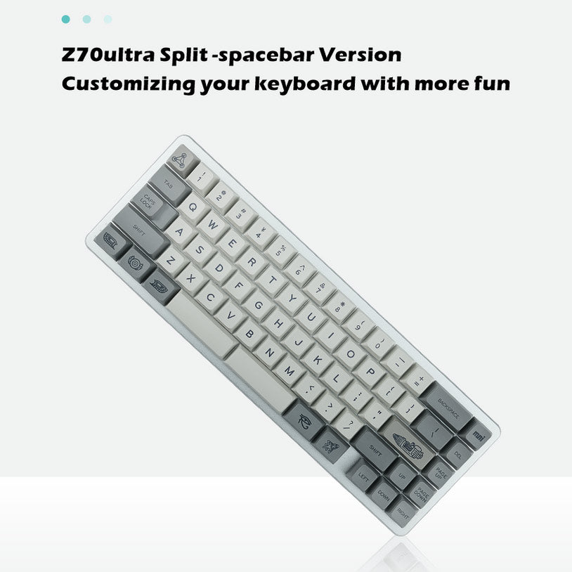 MelGeek Z70Ultra Custom 65% remplaçable à chaud avec kit de clavier mécanique en aluminium RVB avec 67 touches 68 touches