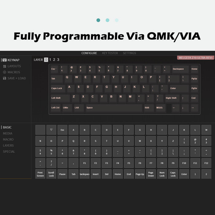 MelGeek Z70Ultra Custom 65% 67키 68키가 있는 RGB 알루미늄 기계식 키보드 키트로 핫스왑 가능