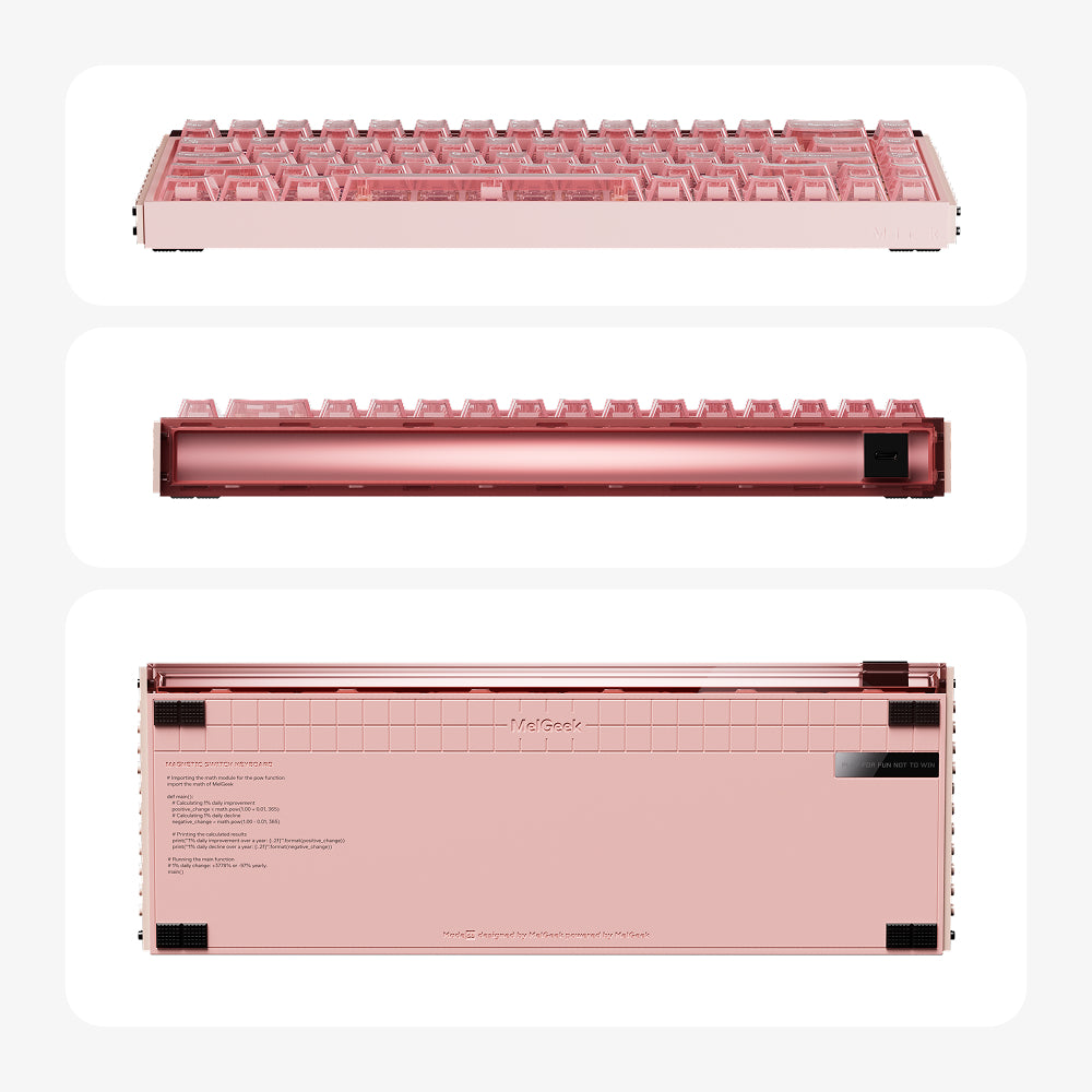 Melgeek Made68 pro ピンク ＋別pbtキーキャップ Amazon.com: MelGeek Magnetic Gaming Keyboard, hot swappable