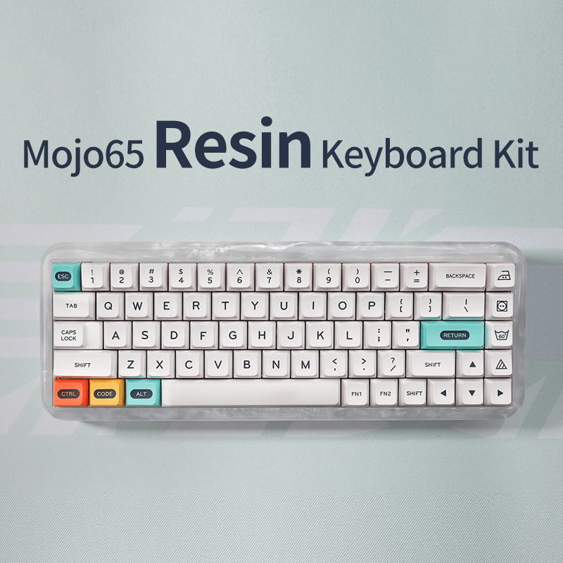 MelGeek Mojo65 68key 5.2 Bluetooth RGB Resin Mechanical Keyboard Kit with Brass Plate