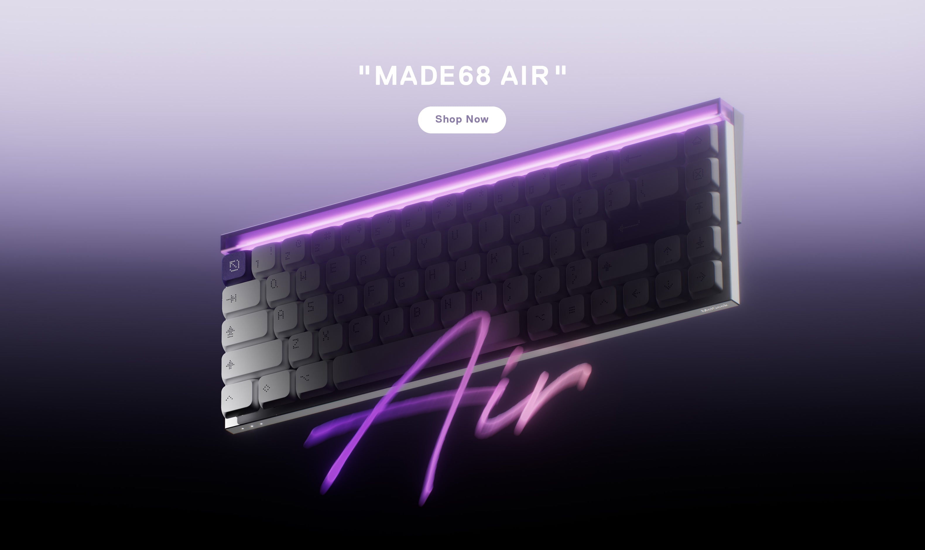 MelGeek MADE68 Air Purple キーボード ロープロファイル MADE68 AIR Low-profile Magnetic Switch Gaming Keyboard – MelGeek
