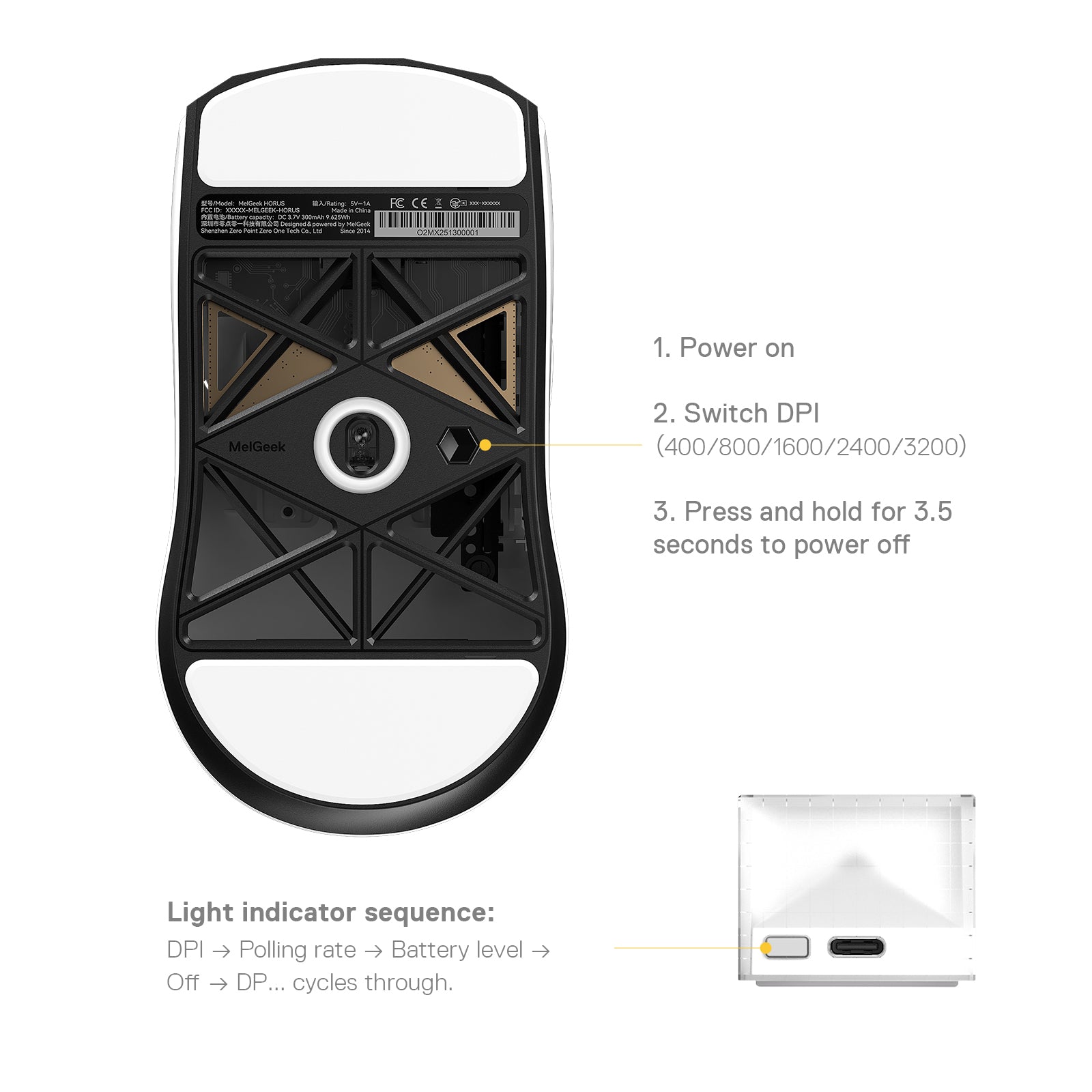 MelGeek Horus Lightweight Gaming Mouse | 8000Hz Polling Esports