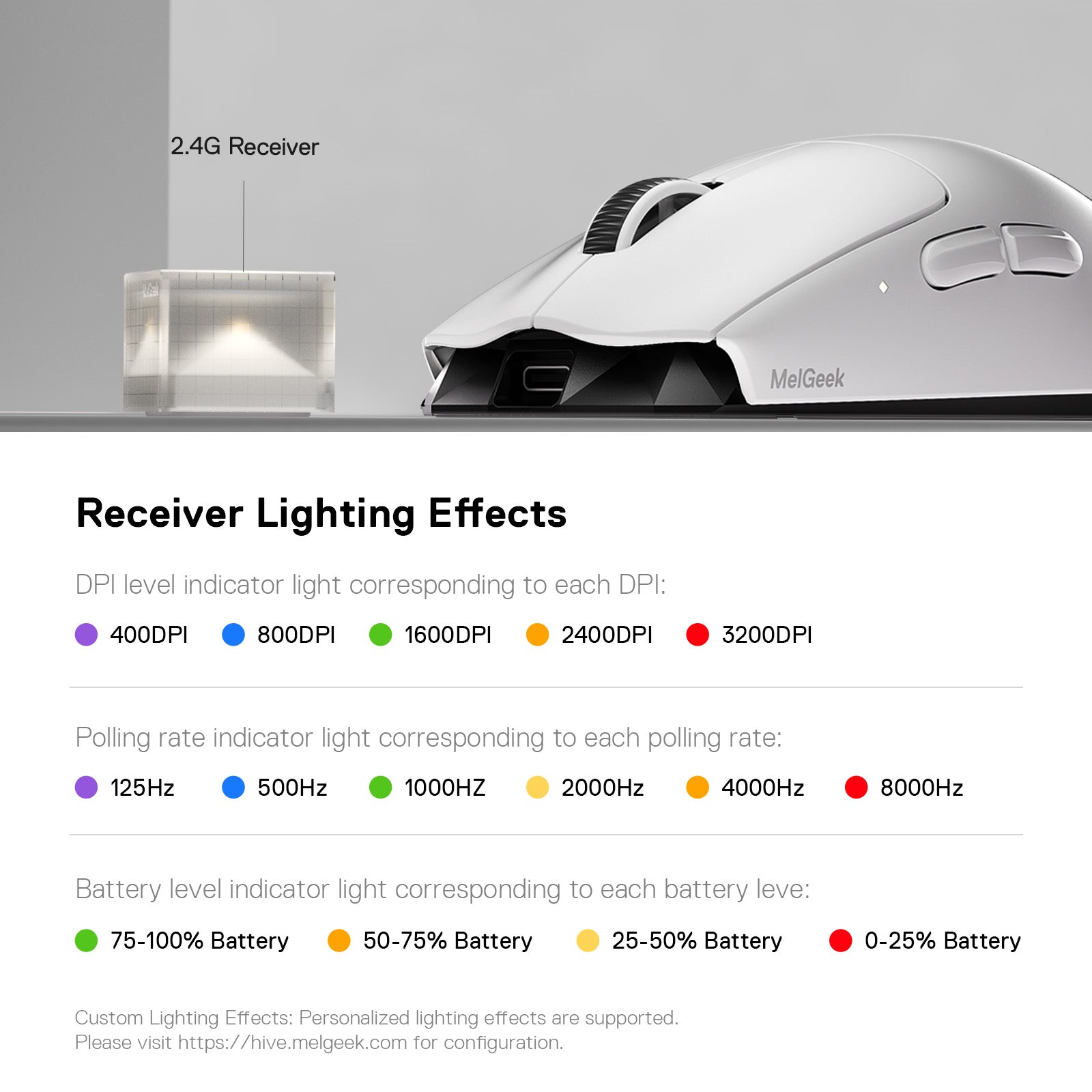 MelGeek Horus ホワイトマウス Amazon.com: MelGeek Horus Lightweight Mouse, Wireless Gaming Mouse