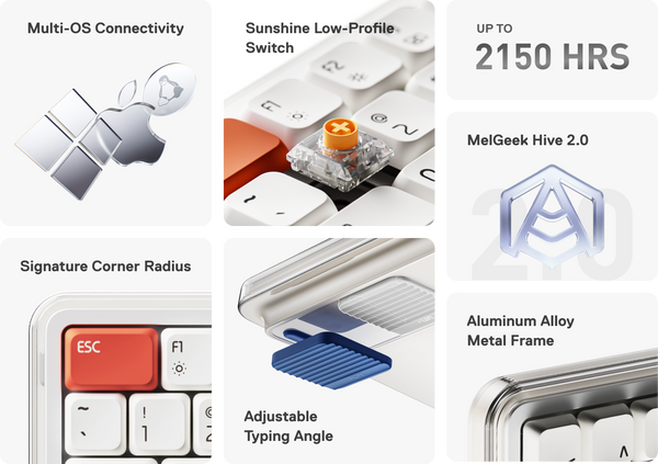 MelGeek O2 Tri-Mode Wireless Mechanical Keyboard for Mac