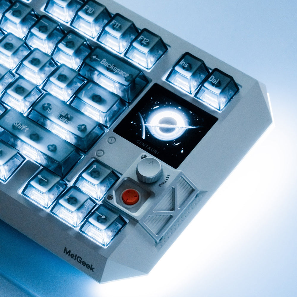 Keyboard staged on a studio desk setup