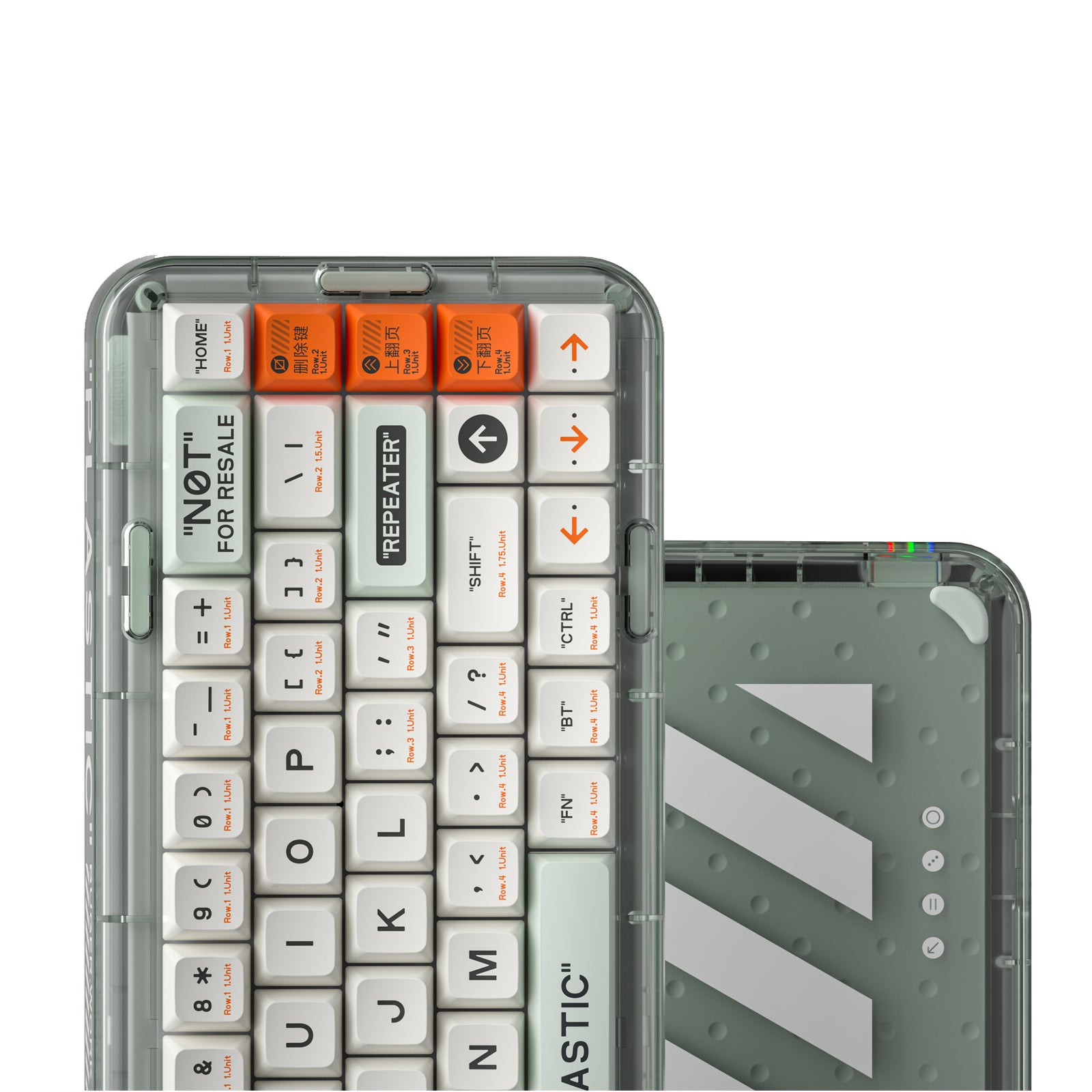 MelGeek Mojo68 Durchsichtige, benutzerdefinierte und programmierbare mechanische Tastatur aus Kunststoff