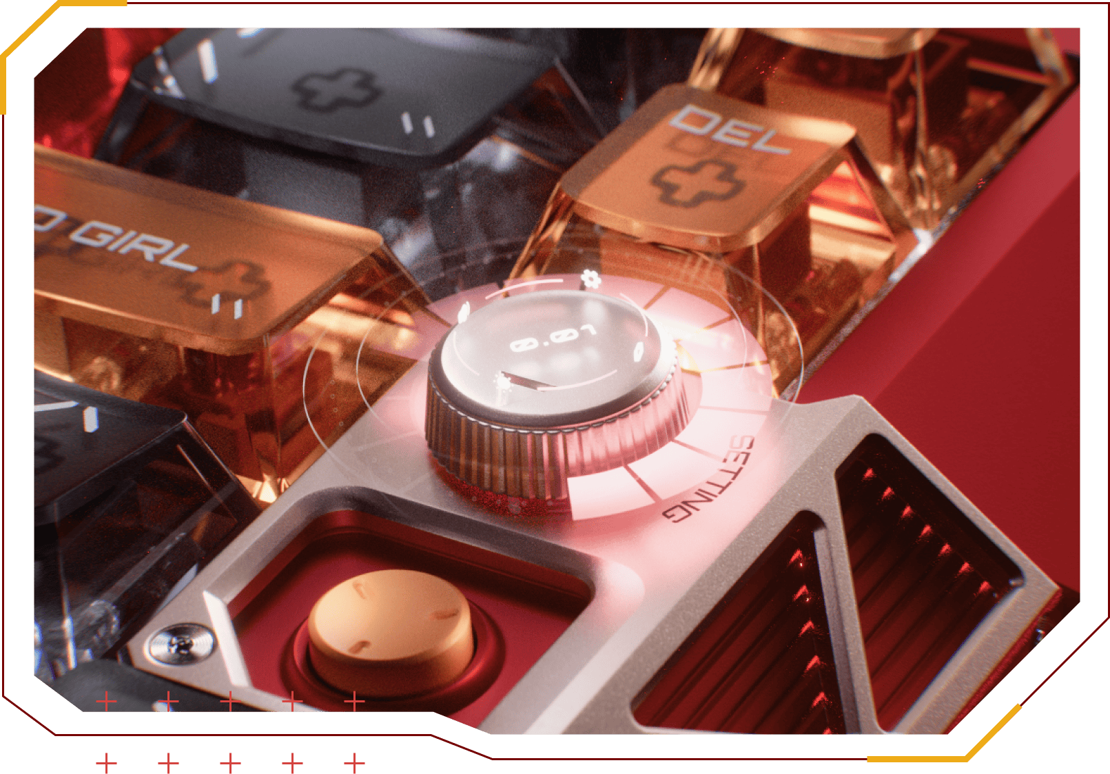 Rose gold CNC rotary knob