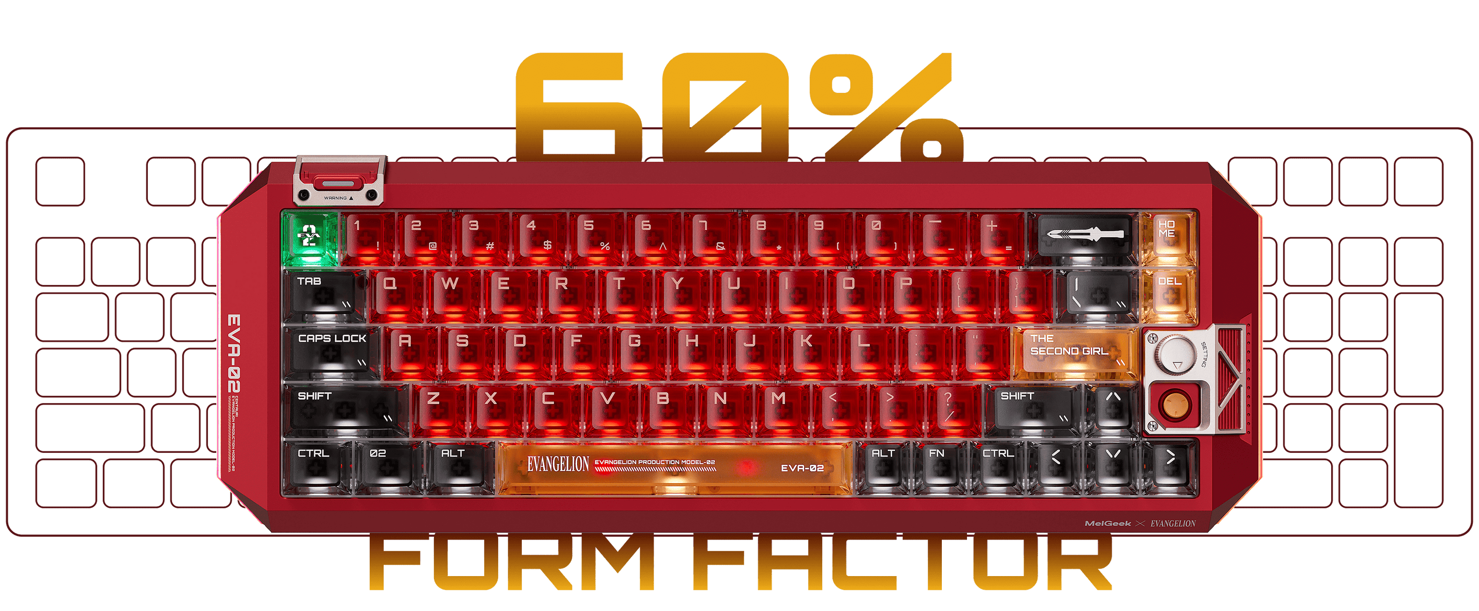 Compact 60 percent keyboard form factor