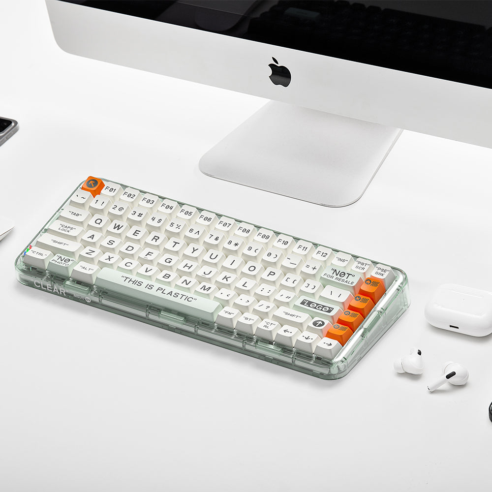 MelGeek Mojo84 Clavier mécanique transparent, personnalisé et