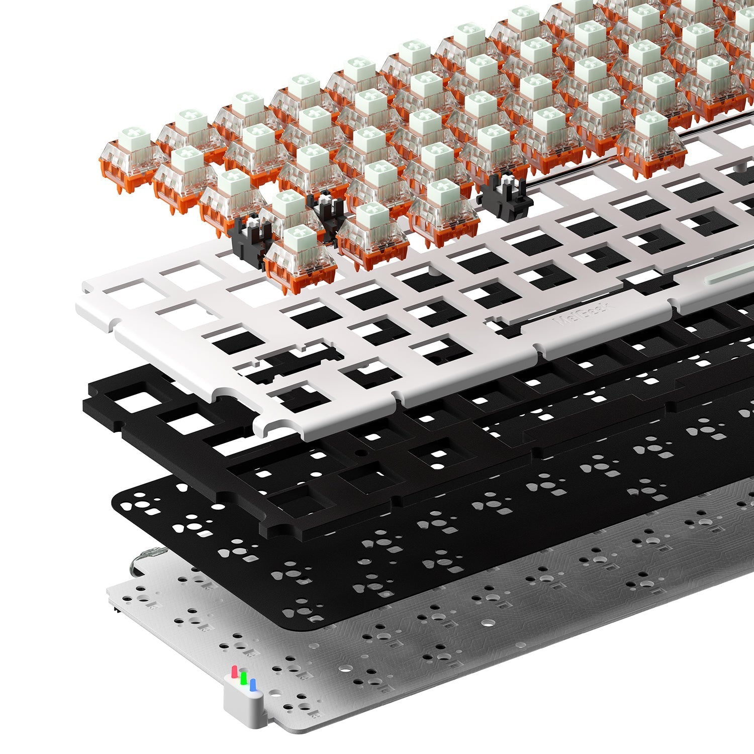 MelGeek Mojo68 プラスチック アドバンス シースルー カスタム プログラマブル メカニカル キーボード