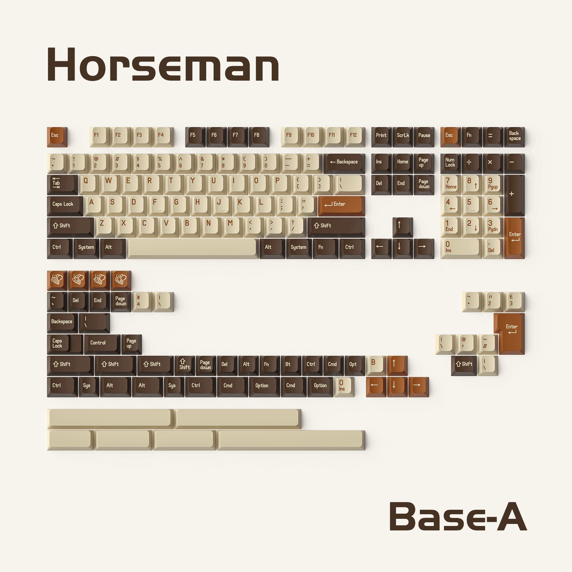 MelGeek MCR Horseman ABS Doubleshot Keycap Set para teclado mecánico