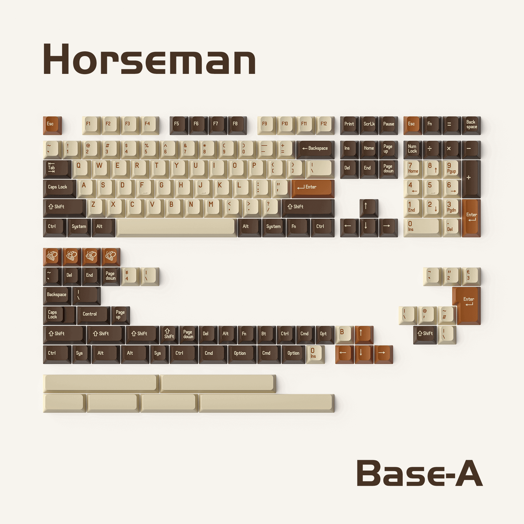 MelGeek MCR Horseman ABS Doubleshot Keycap Set for Mechanical Keyboard