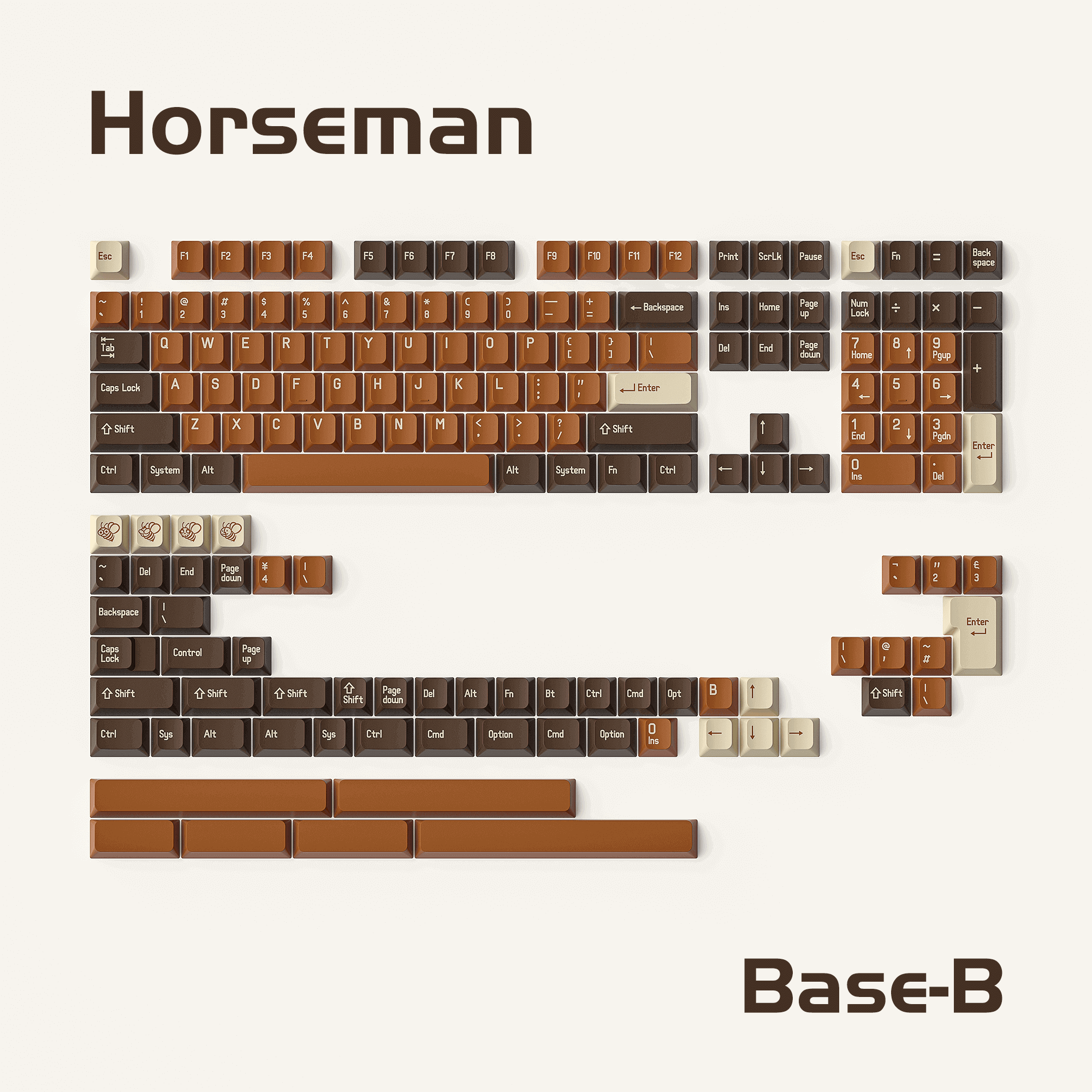 MelGeek MCR Horseman ABS Doubleshot Keycap Set para teclado mecánico