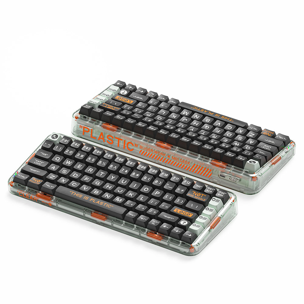 MelGeek Mojo84 Plastic Advance Transparent, Custom&Programmable Mechanical Keyboard