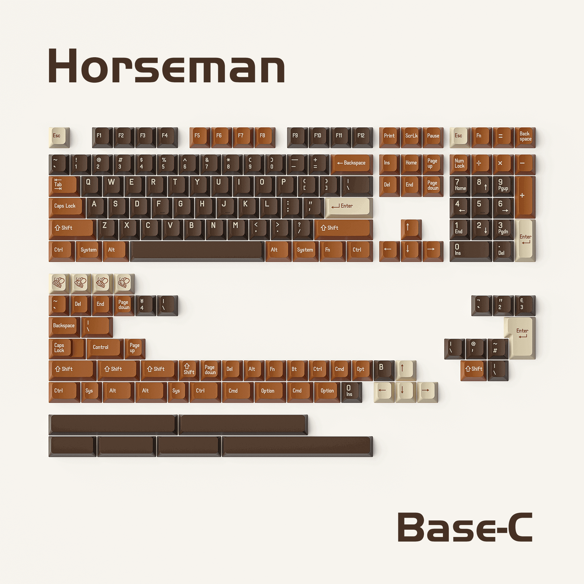 MelGeek MCR Horseman ABS Doubleshot Keycap Set for Mechanical Keyboard