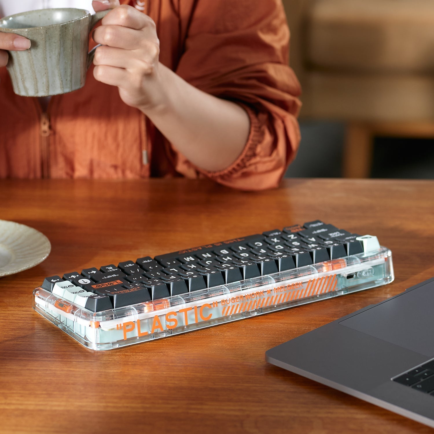 MelGeek Mojo68 Plastic Advance Transparent Custom Programmable Mechanical Keyboard