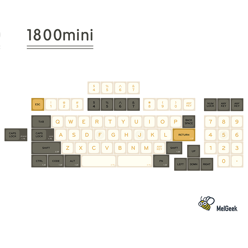 MelGeek MDA Dawn PBT Dye-Sub Keycap Set