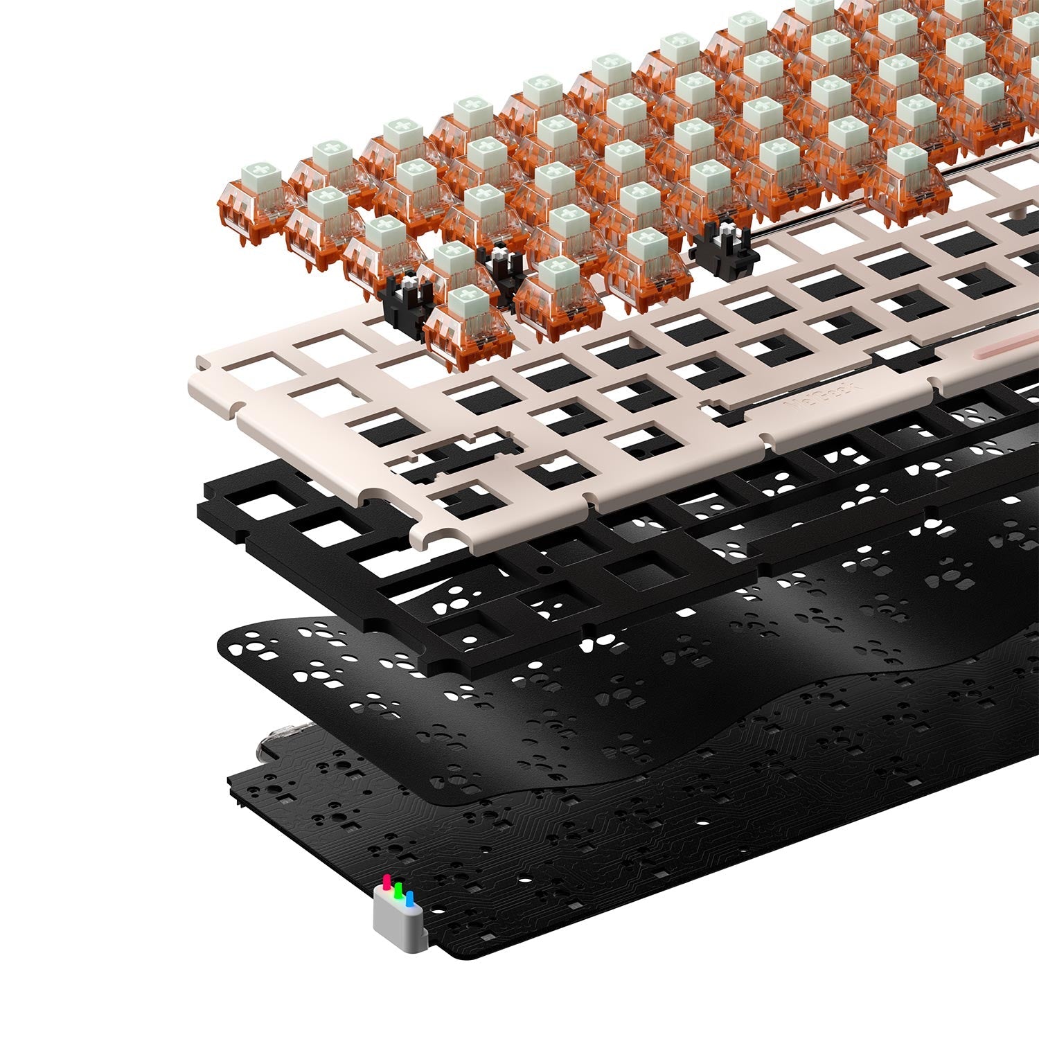 MelGeek Mojo68 Christian Durchsichtige, benutzerdefinierte und programmierbare mechanische Tastatur