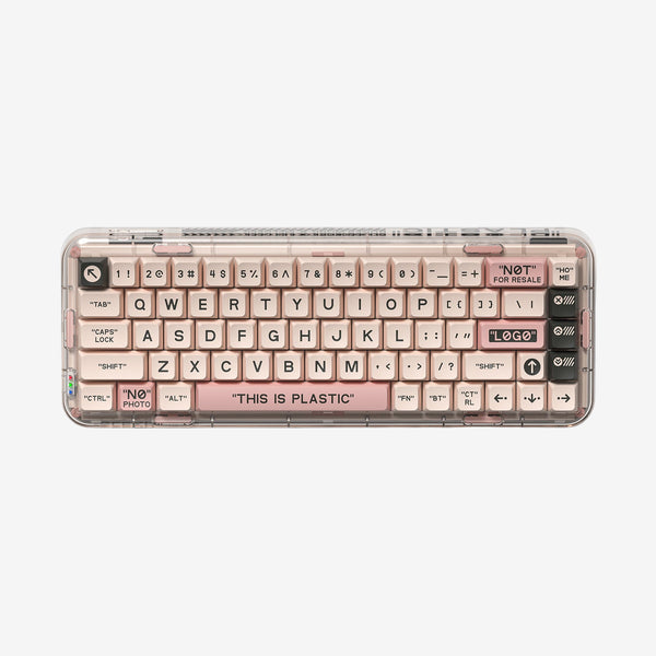 モヨ MelGeek Mojo68 Christian Pink Transparent Mechanical Keyboard