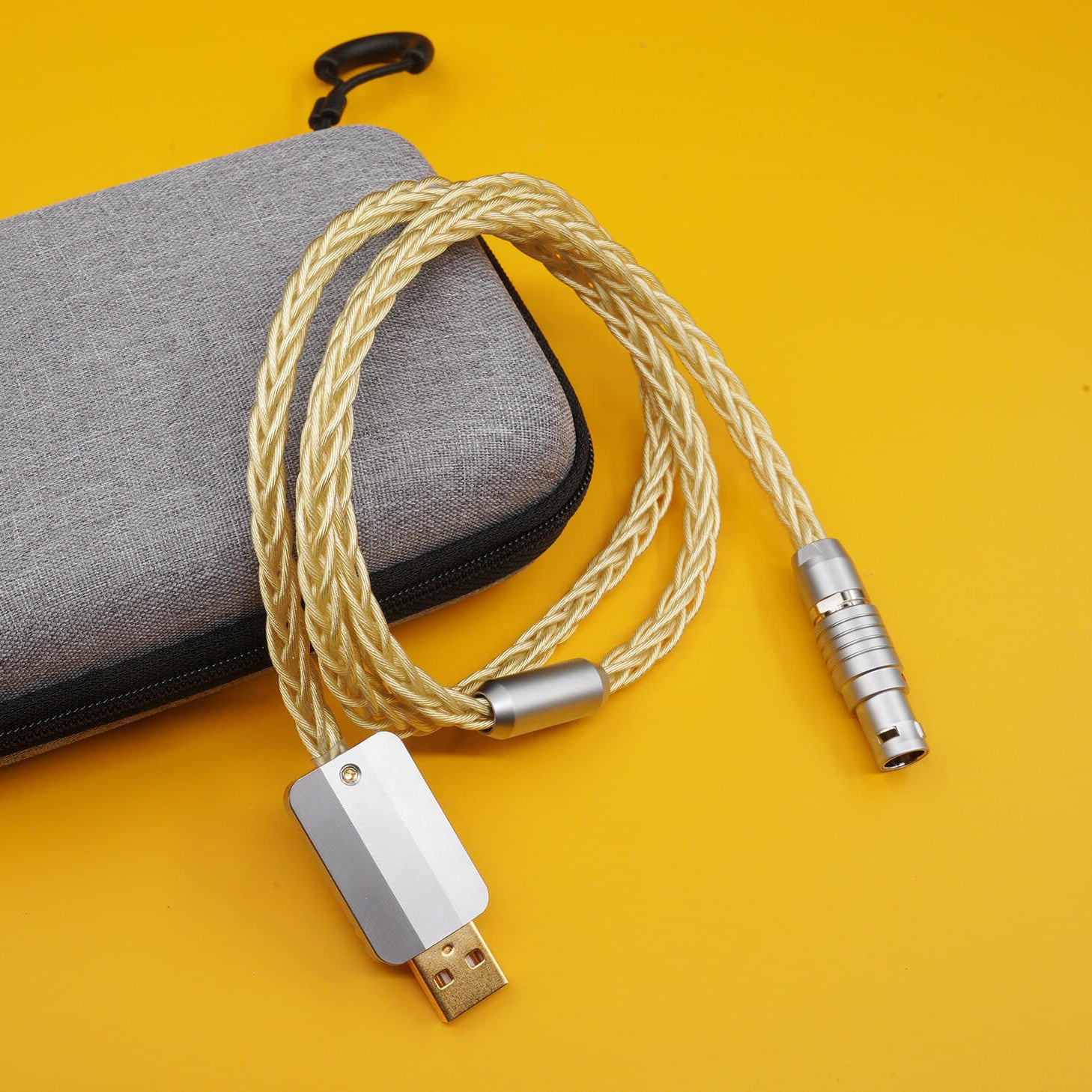 Cable USB de alambre de cobre monocristalino revestido de plata hecho a mano MelGeek