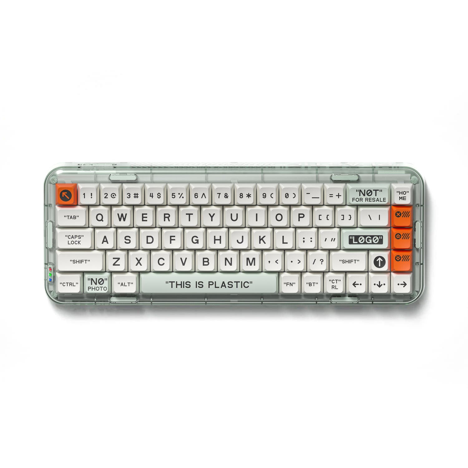 MelGeek Mojo68 Durchsichtige, benutzerdefinierte und programmierbare mechanische Tastatur aus Kunststoff