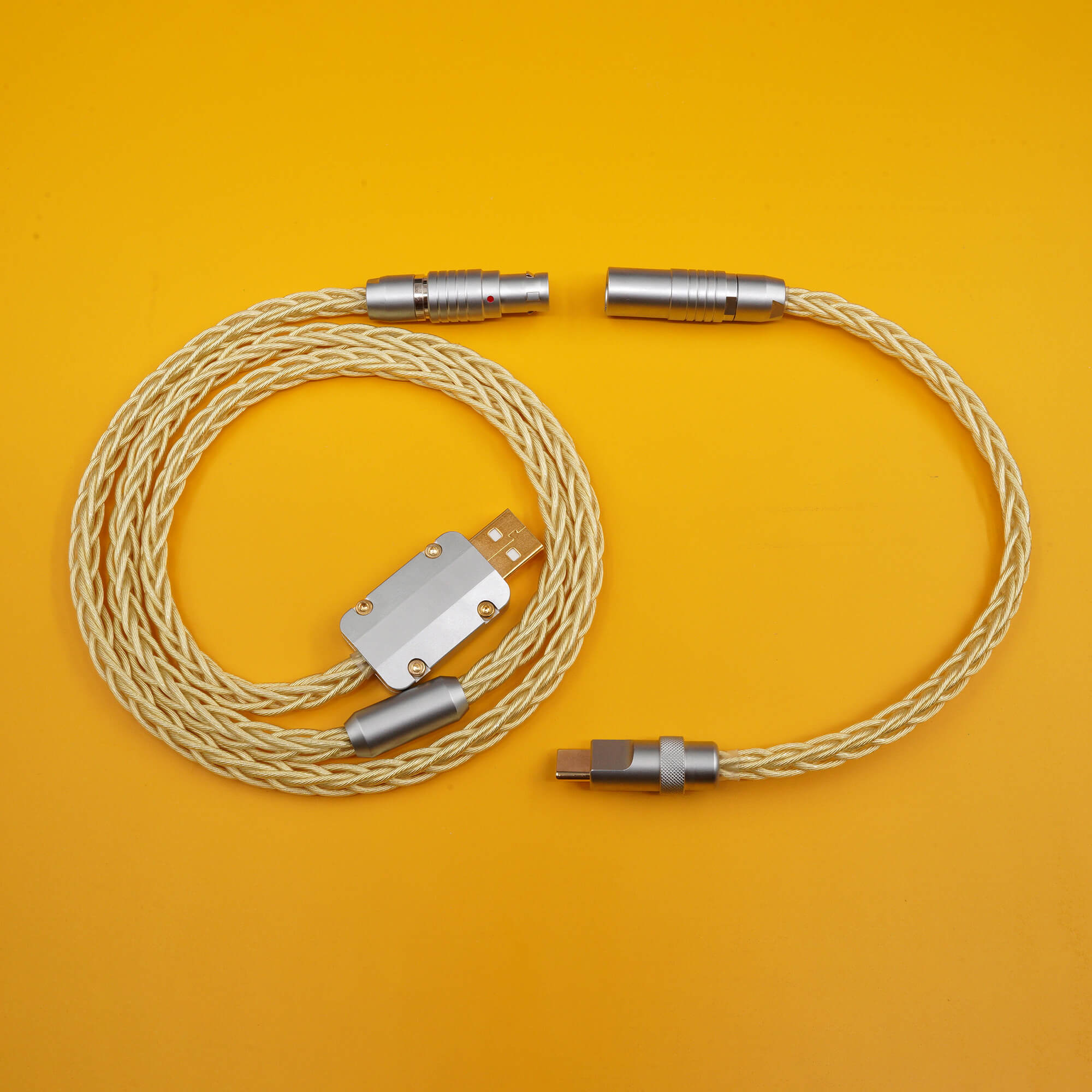 MelGeek Handmade Silver Jacketed Monocrystal Copper Wire USB Cable