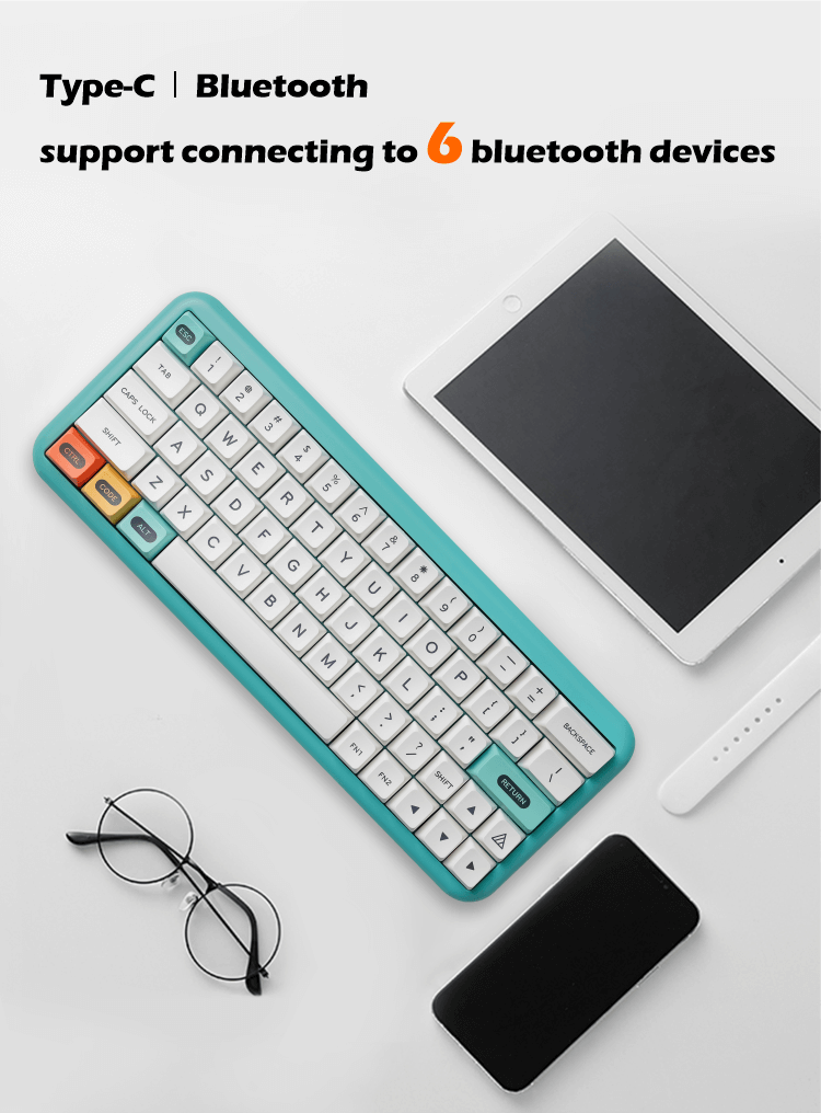 MelGeek Mojo Aluminio 60% Hotswapple RGB 5.2 Bluetooth Teclado mecánico inalámbrico y con cable