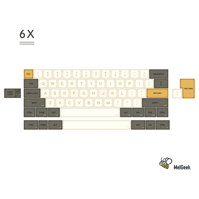 MelGeek MDA Dawn PBT Dye-Sub Keycap Set