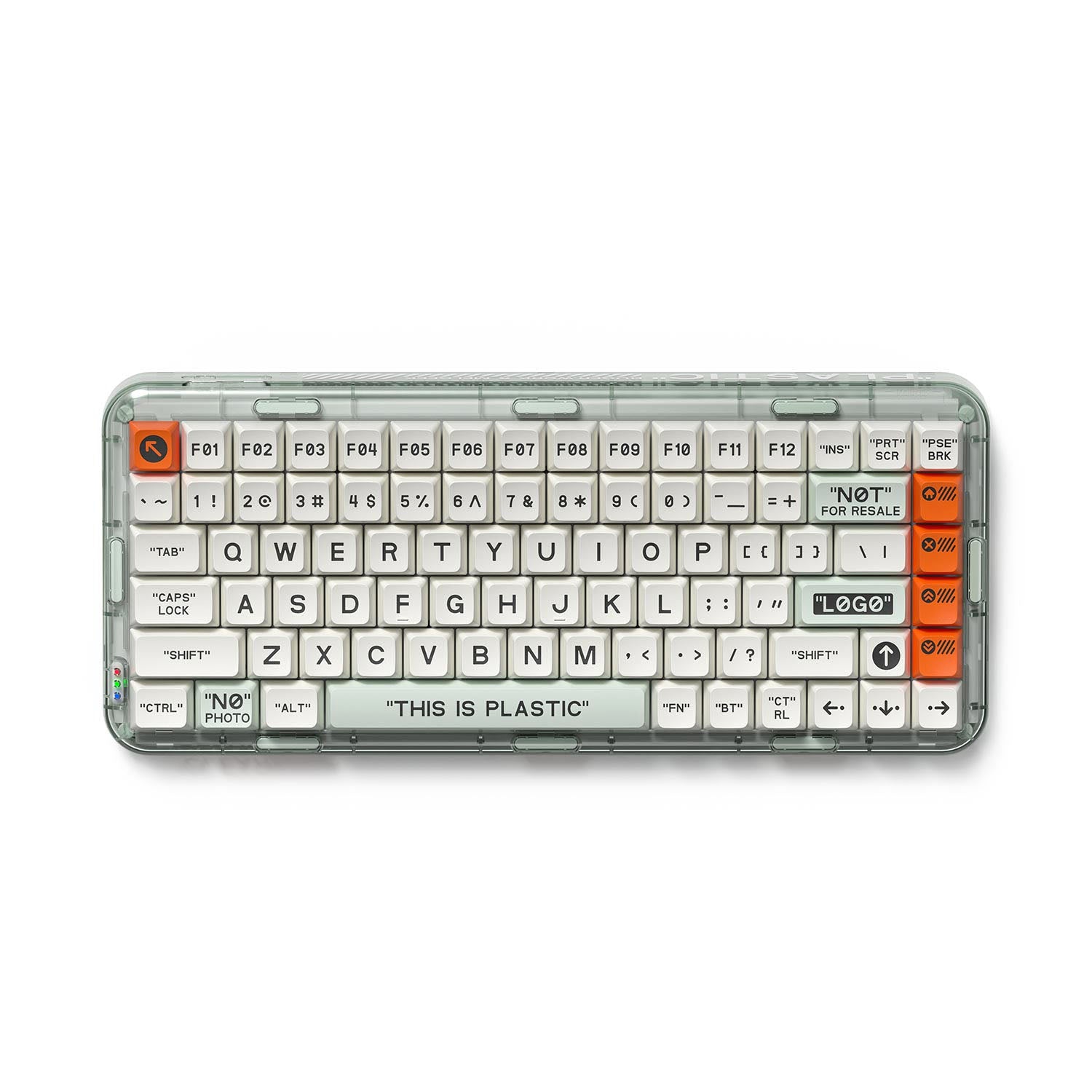 MelGeek Mojo84 Durchsichtige, benutzerdefinierte und programmierbare mechanische Tastatur aus Kunststoff