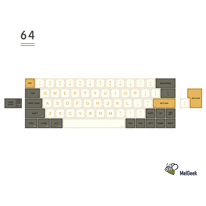 MelGeek MDA Dawn PBT Dye-Sub Keycap Set